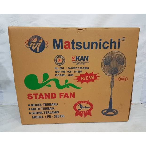 kipas angin berdiri kaki bulat Matsunichi stand fan FS 328 B8 Model Baru