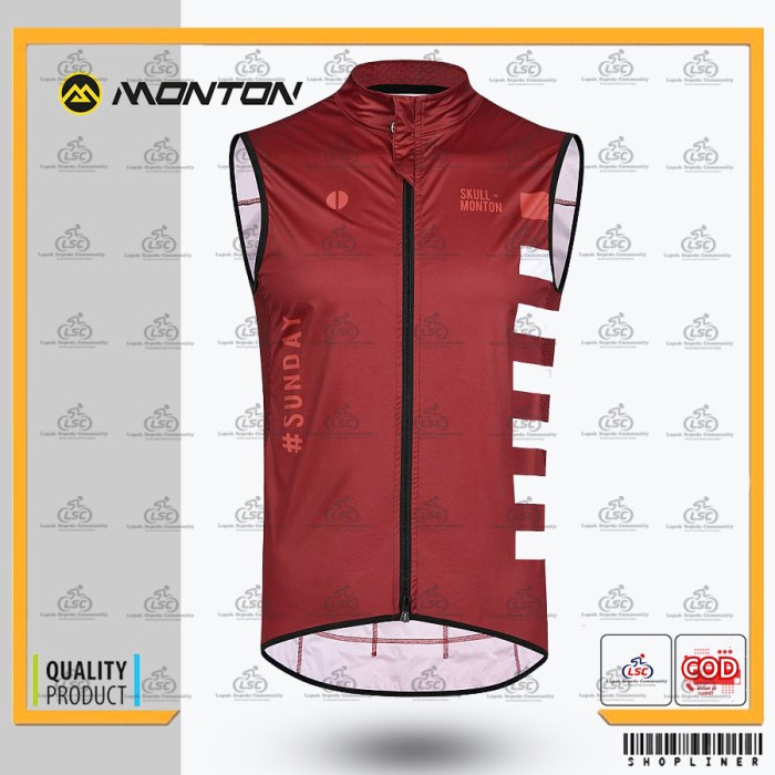 VEST SEPEDA MONTON SUNDAY II RED CYCLING VAST SEPEDA ROADBIKE GOWES - S