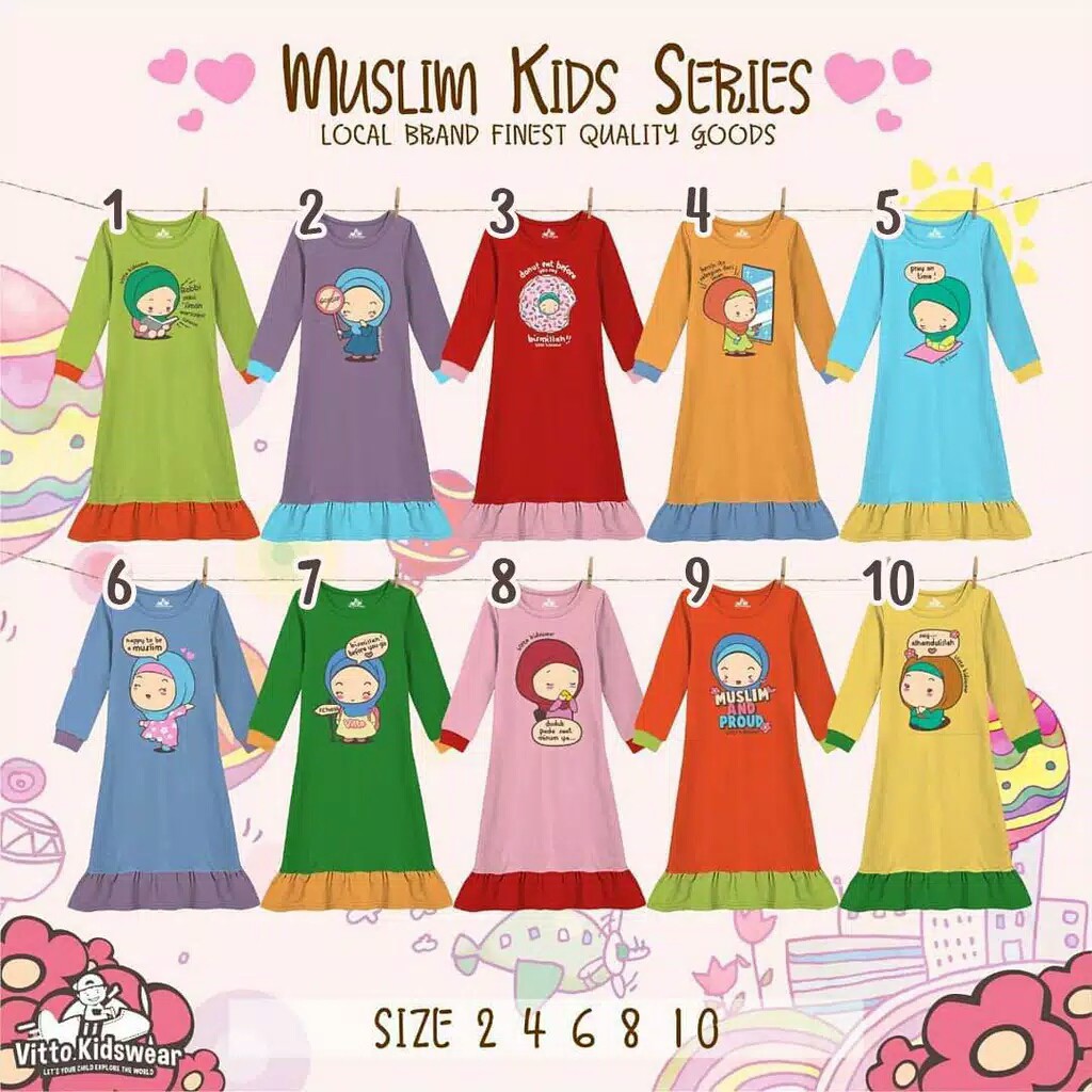 VITTO KIDSWEAR GAMIS VITTO ANAK PEREMPUAN BUSANA MUSLIM