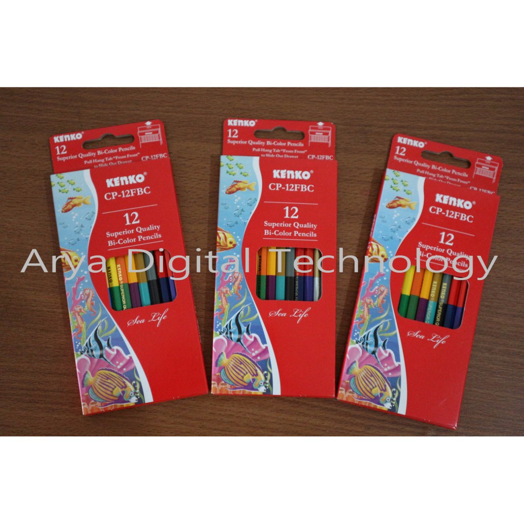 

Pensil Warna Kenko 24 Warna CP-12 FBC 12 Bicolor Pencil Murah Bagus