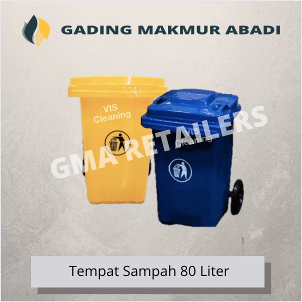 Tempat Sampah KLEEN HDPE Kapasitas 80 Liter + Tutup & Roda | Outdoor Indoor Garbage Bin