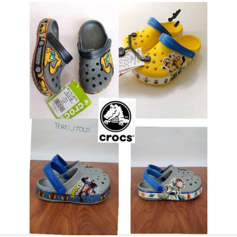 Sandal Crocs anak Funlab toy story / Crocs anak spidermen / sandal anak