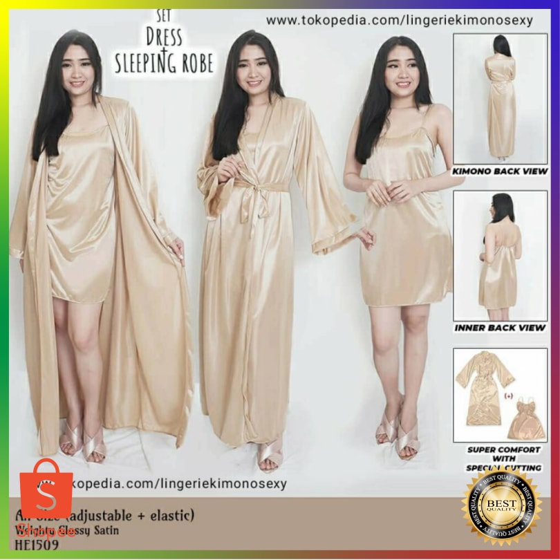 New Item kado ulang tahun istri tercinta setelan kimono piyama Wanita Sexy gold piyama1379