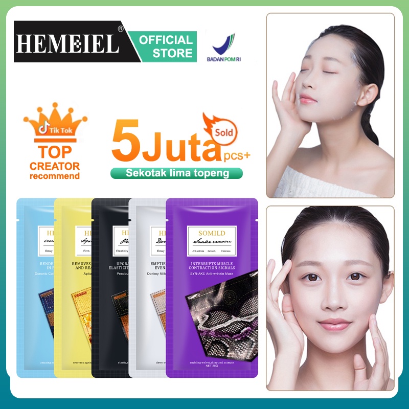 LUSHEL FACIAL MASKER Sheet Mask 5pcs Brightening Moisturizing Skincare Hydrating Essence Face Anti A