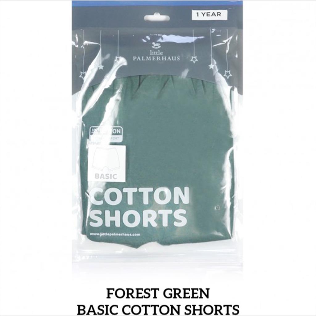 Little Palmerhaus Basic Cotton Shorts Celana Anak - Forest Green