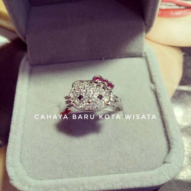 CINCIN FASHION EMAS PUTIH KITTY KADAR 75%(750)