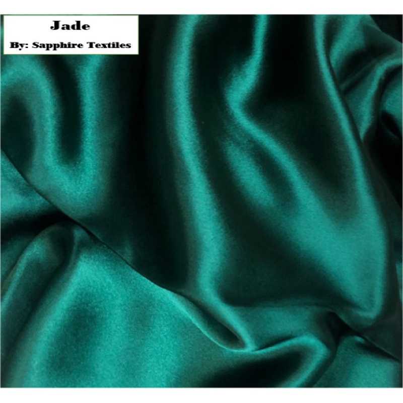 1Meter Kain Satin Silk Kilap Premium Jakarta Maxmara Lux (Jenis Bahan) Satin Bridesmaid Saten Silk Premium Kilap Bahan Satin Silk Charmuse Meteran Grosir Murah dan Bagus-Jade