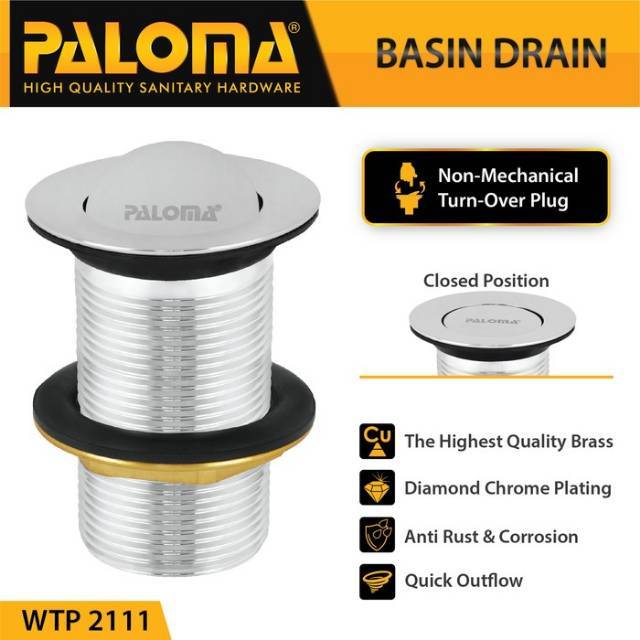 PALOMA WTP 2111 Afur Wastafel Kepala Sifon Pop Up Waste Avur Washtafel