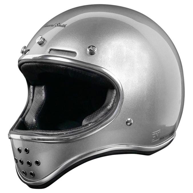 Howard Smith BOBBER Helm Full Face Retro Cakil - Silver Met