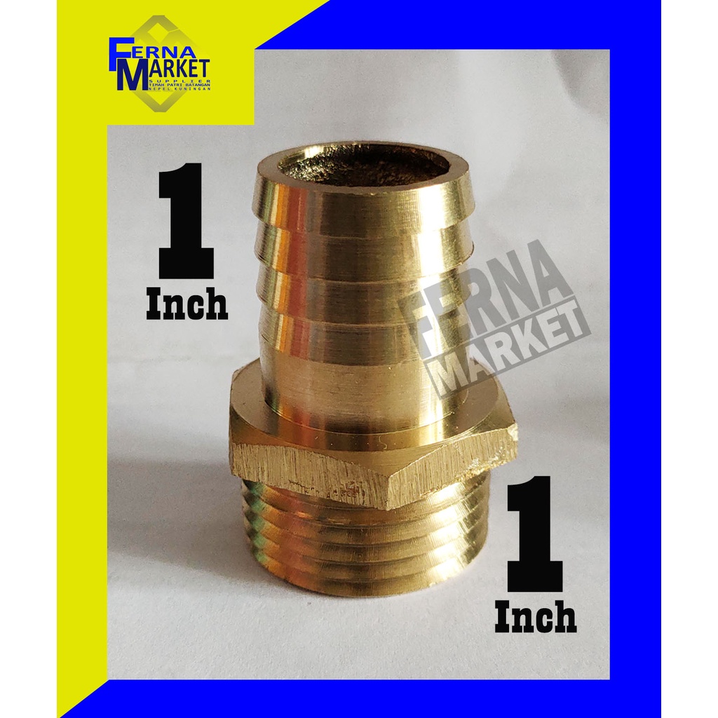 Nepel Selang 1 Inch x 1 inch Kuningan