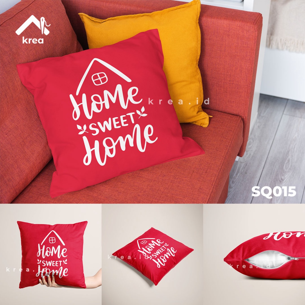 SARUNG BANTAL Sofa Kata Kata Home Sweet Home UKURAN 40x40