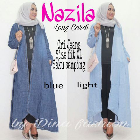 Jumbo Nazila Long Cardigan Jeans / Cardigan Wanita  / Outerwear Wanita