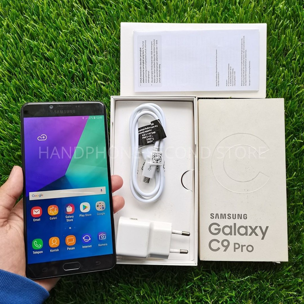 HANDPHONE SAMSUNG C9 PRO 6/64GB FULLSET NO HEADSET SECOND SEKEN BEKAS MURAH