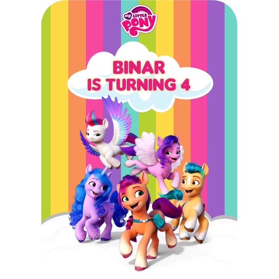 Thanks Card / Kartu ucapan Terima kasih / Kartu Souvenir tema My Little Pony 2