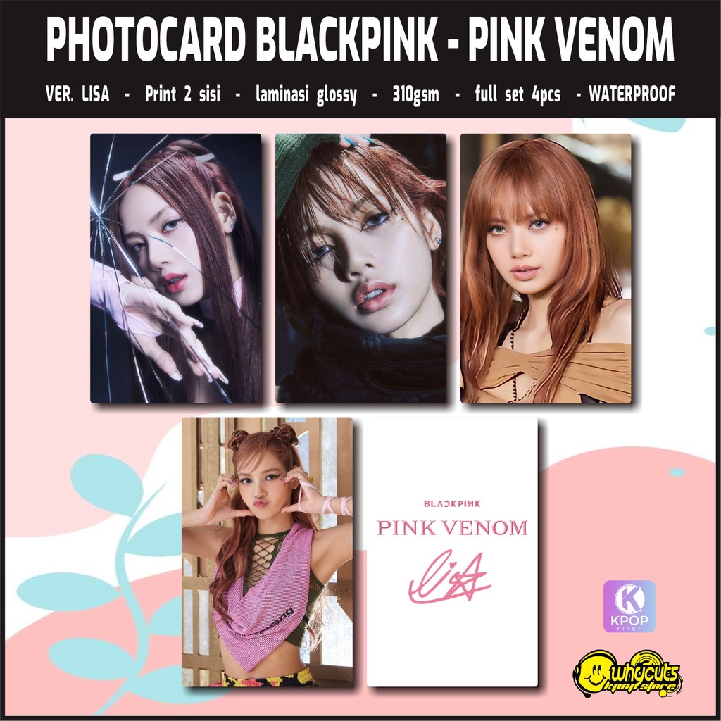 Photocard Set Blackpink Premium Edisi Member / print 2 sisi laminasi glossy / isi 4 pcs anti air tidak luntur