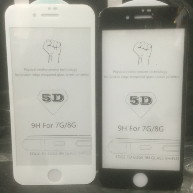 TEMPERED GLASS ANTIGORES KACA TG FULL LEM 5D Iphone 7-8