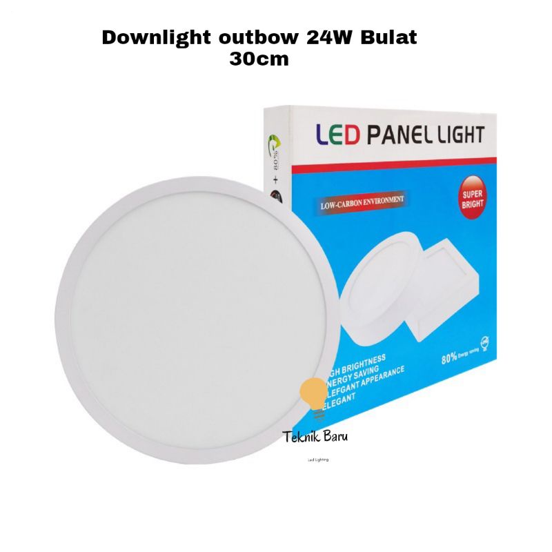 LAMPU LED DOWNLIGHT OUTBOW 24W PANEL OB 24 WATT KOTAK BULAT DAK COR BETON TEBAL PLAFON HIAS CEILING