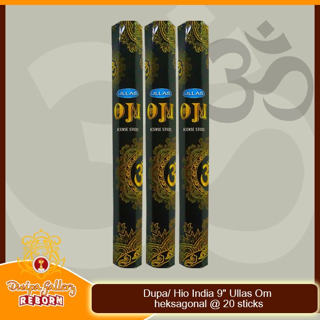 Dupa/ Hio India 9&quot; Ullas Om  heksagonal @ 20 sticks