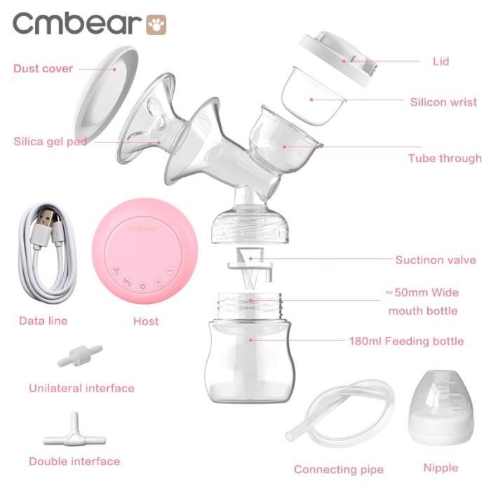 [Rechargeable] CmBear Pompa ASI Elektrik Ganda Double Breast Pump 0628