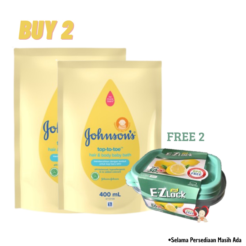 Buy 2 Johnson'S Top To Toe Hair And Body Baby Bath Refill 400Ml Free 2 Toples Mini E Zlock