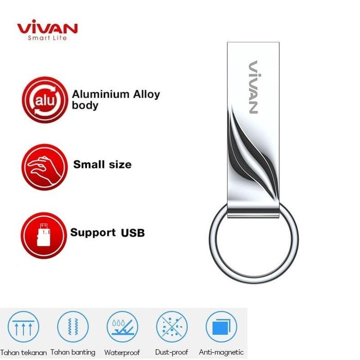 USB FLASHDISK 16GB VIVAN VF316 With Ring Design - Flash disk 16gb