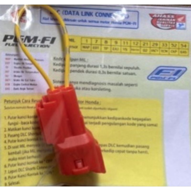 DLC Short Connector Merah Alat Riset Manual Motor Injeksi Honda