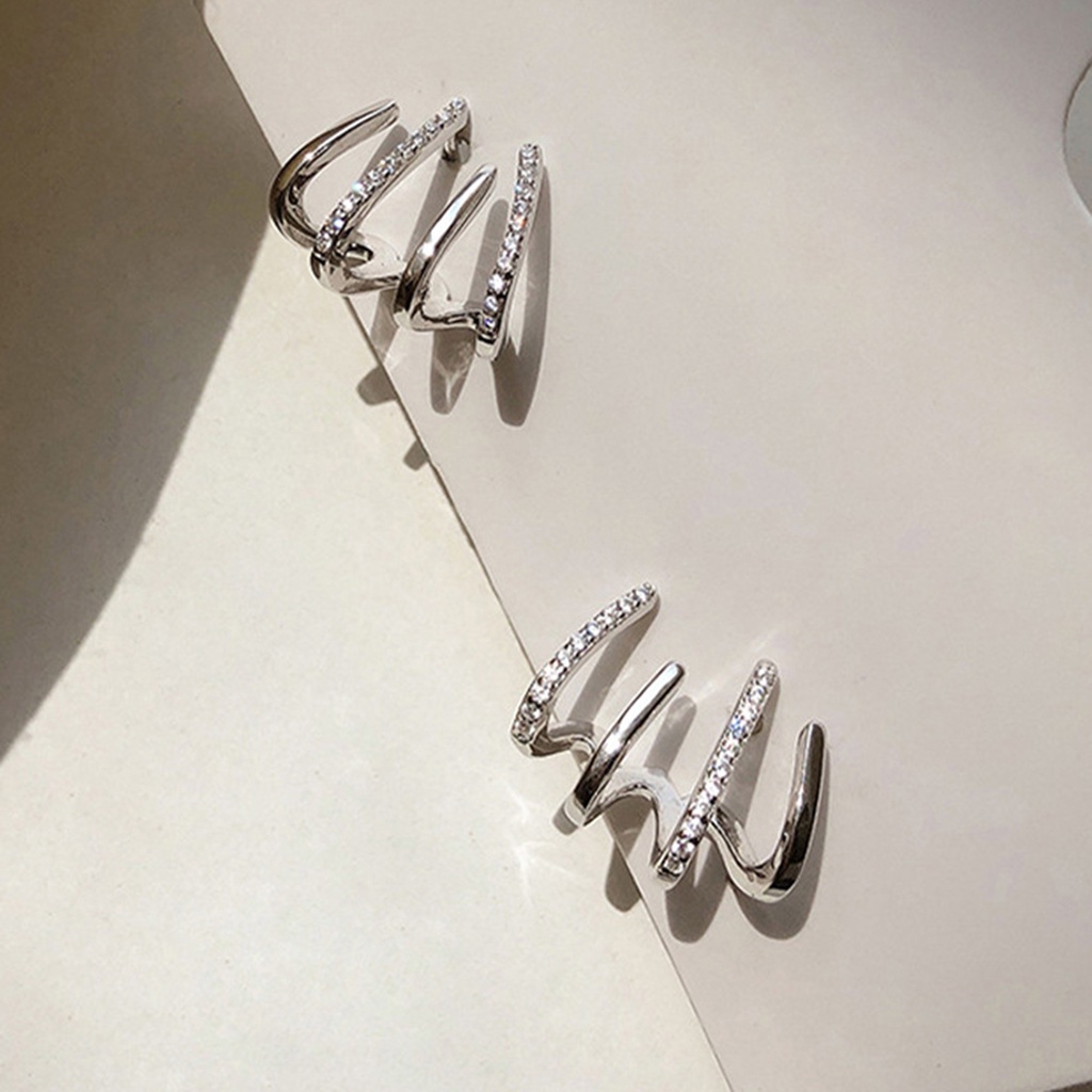 Hu Hu Hu Hu Hu Alat Bantu Pasang Kacamata♡ 1 Pasang Anting Stud Berlian Imitasi Empat Cakar Gaya Korea Untuk Perhiasan