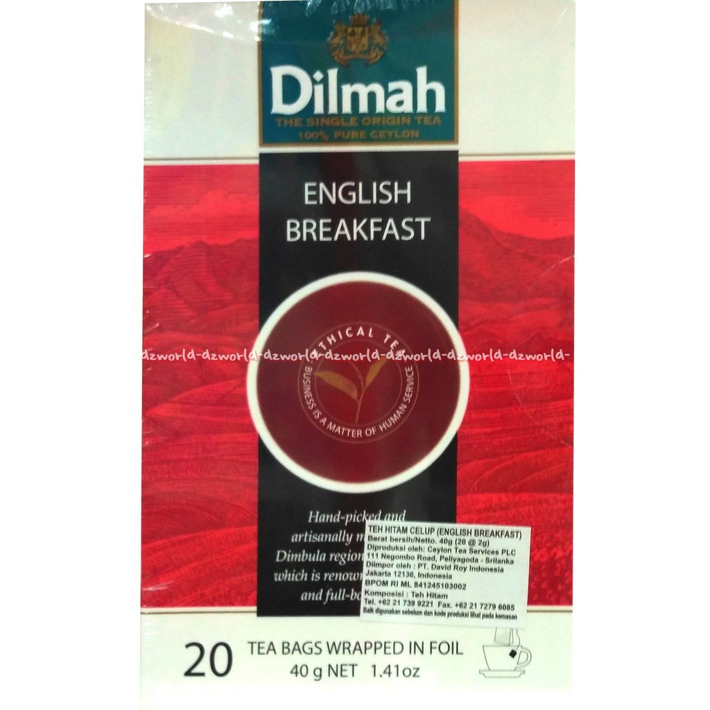 Dilmah English Breakfast Tea Breakfast Sarapan Pagi Bag Teh Inggris Dilmah Merah 50gr