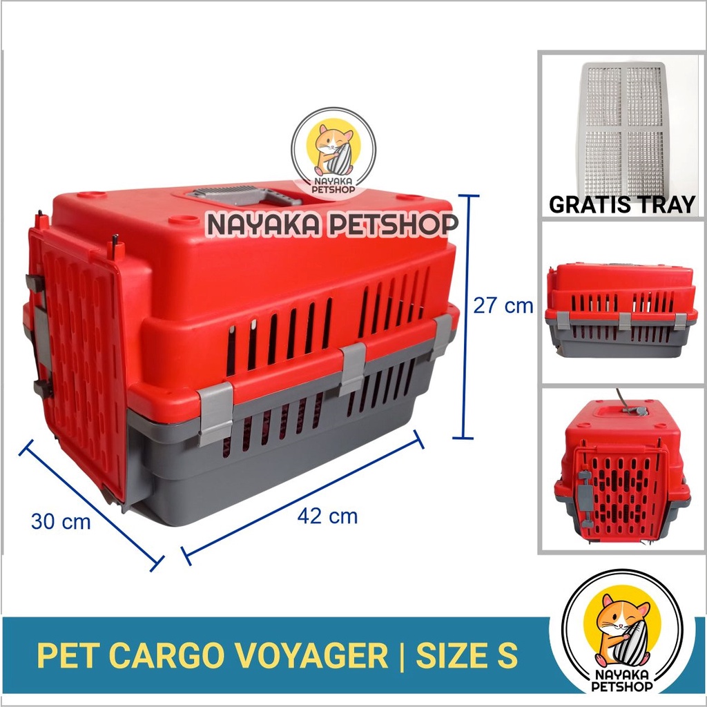 Size S Pet Cargo Murah Voyager Carrier Kucing Travel Kelinci Kennel Musang