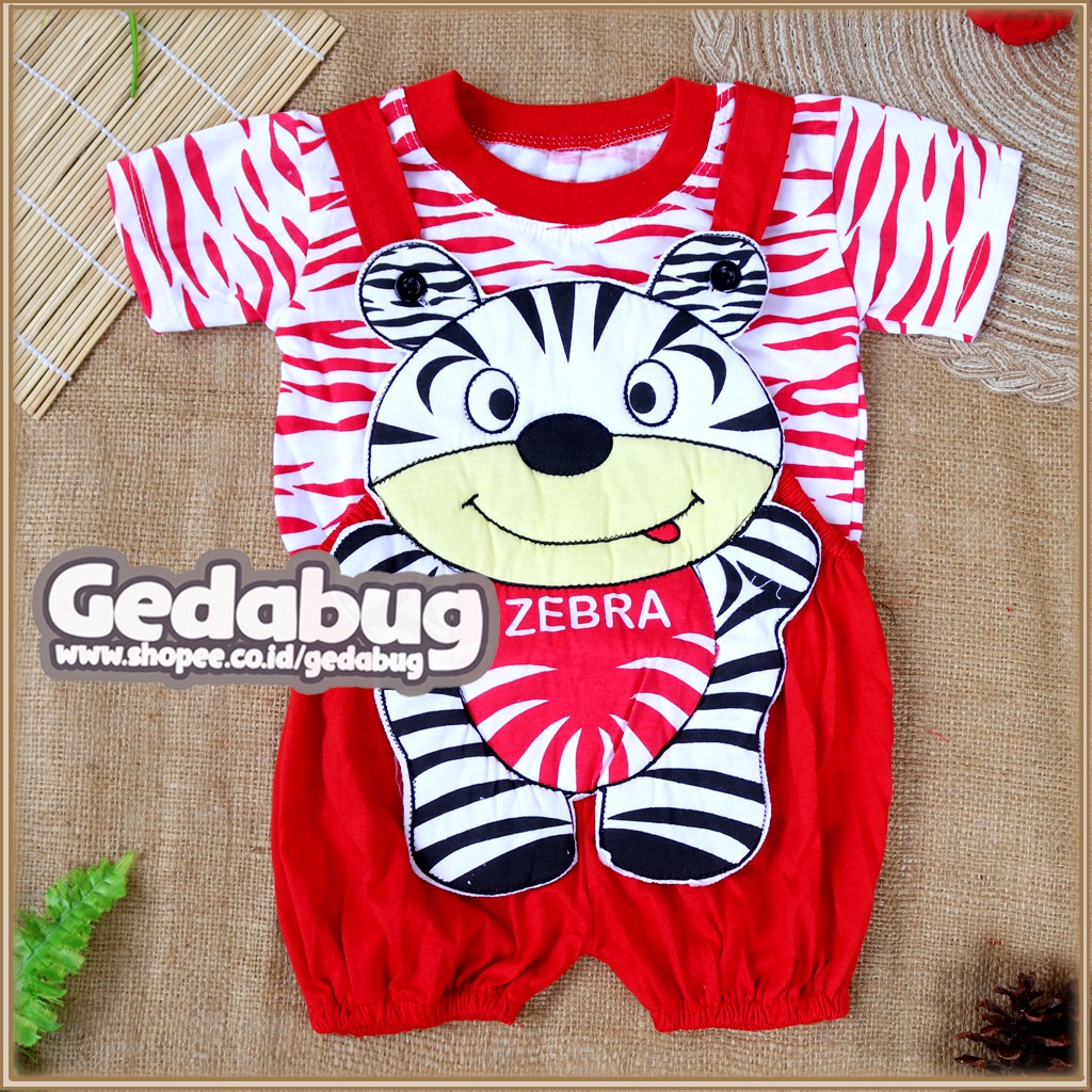 Setelan Kodok Anak Bayi  Karakter Zebra / Jumper Bayi Overall - gedabug