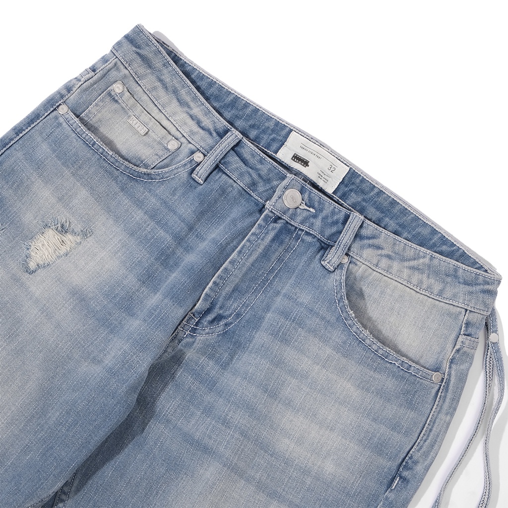 Kith Varick Letter Denim Jeans Washed Light Blue