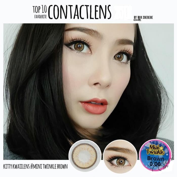 Softlens Kitty Kawaii Mini Twinkle Warna Gray Brown