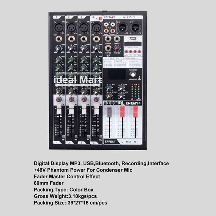 AUDIO MIXER JACK RODWELL ENEMY 4 CHANNEL