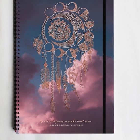 

DREAMCATCHER GOLD Spiral Ruled Notebook Diary Journal Office School Supplies Buku Tulis