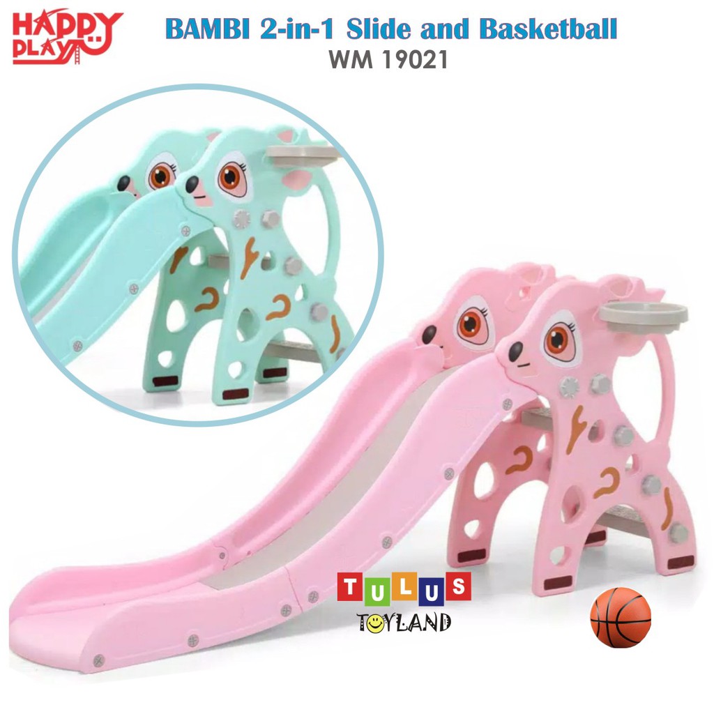 Perosotan Murah HappyPlay Bambi Slide WM 19021 Cow Slide WM1922 Mainan 2 in 1 Seluncuran Basket Anak