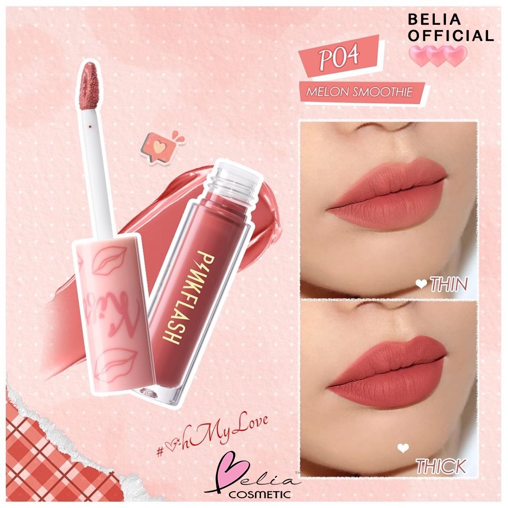 ❤  BELIA ❤ PINKFLASH KISS Lasting Matte Lip Cream OhMyKiss PF-L01 | Pink Flash | Matte | Lip Cream | BPOM