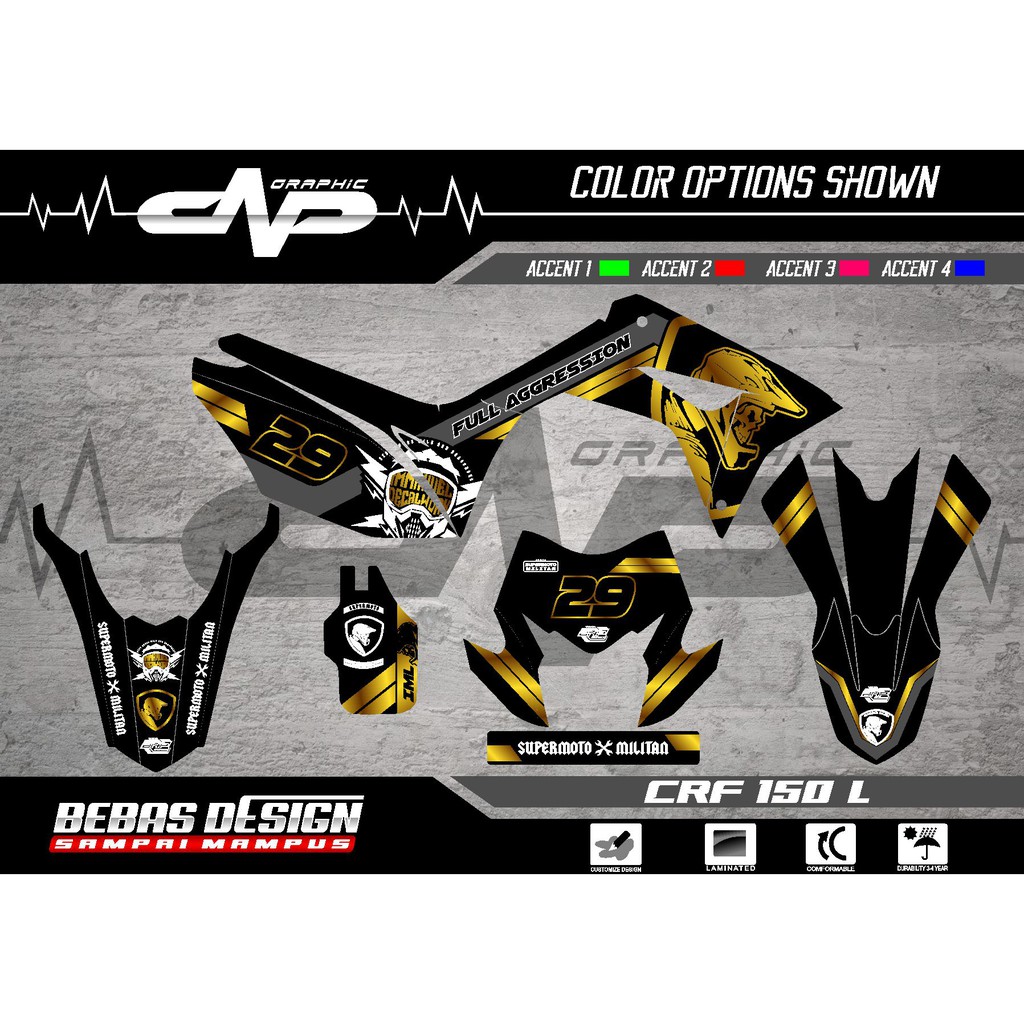 Decal Stiker CRF 150L Supermoto X Militan