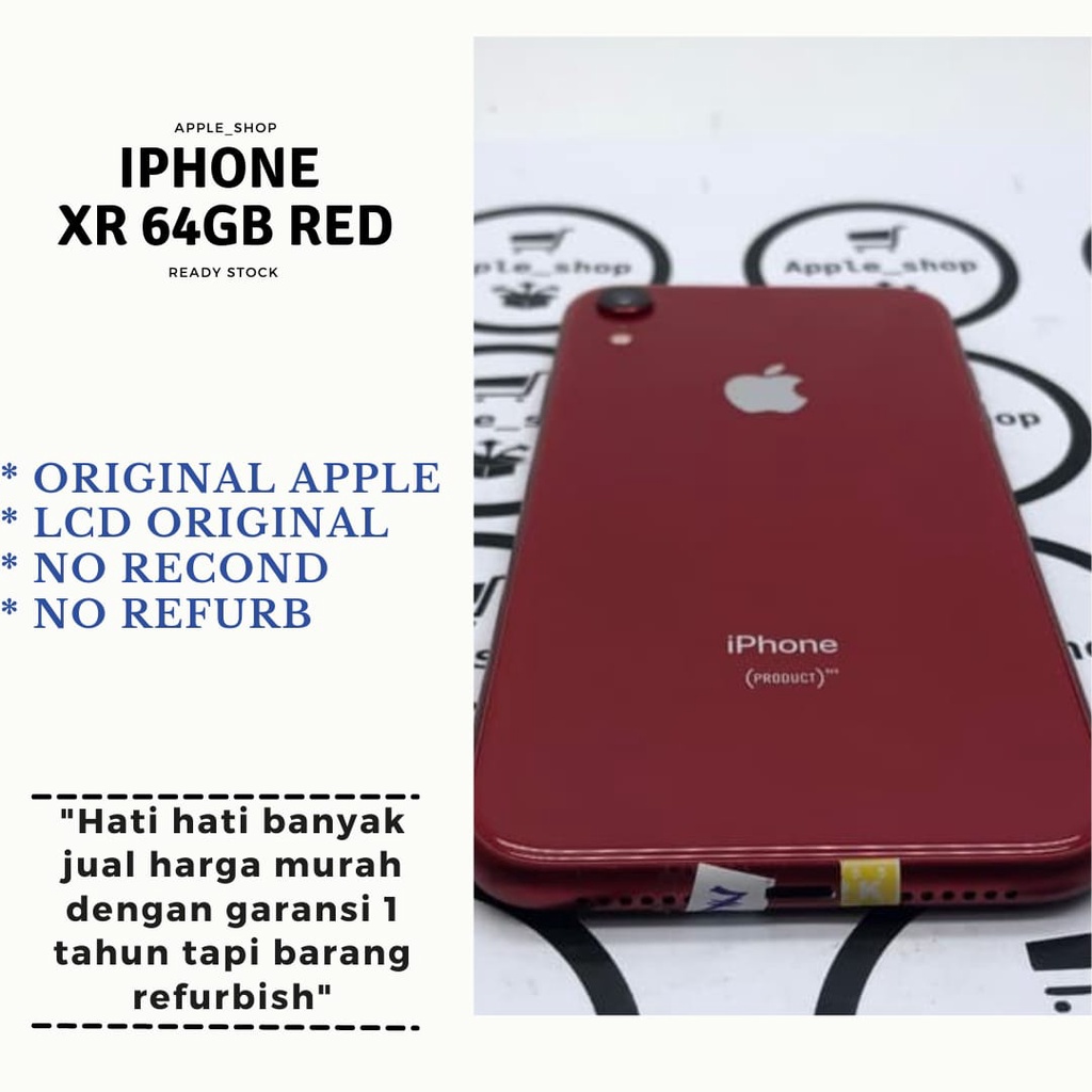 iphone xr 64gb red Lcd Original Mulus Original Bukan Refurbish / Rekondisi