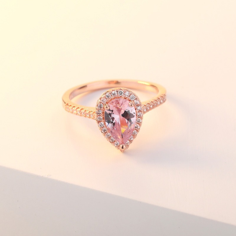 Cincin Mewah Warna Rose Gold Untuk Wanita