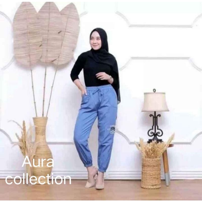 CUCI GUDANG BISA COD CELANA JOGER WANITA DEWASA SEMI JEANS