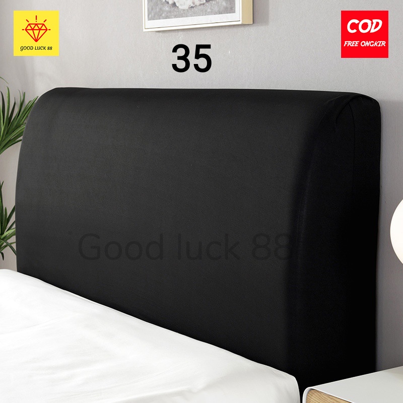 Cover Headboard Tempat Tidur Sandaran Springbed Elastis Warna Polos size 120 -200cm