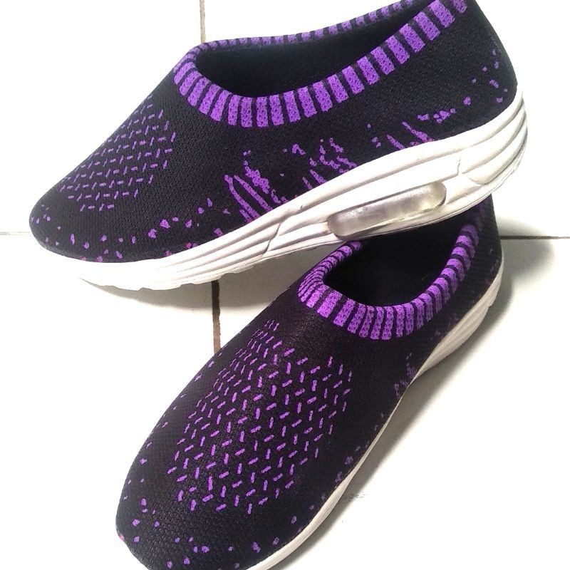 sepatu slip on wanita dewasa print ermek venom gambar asli realpic