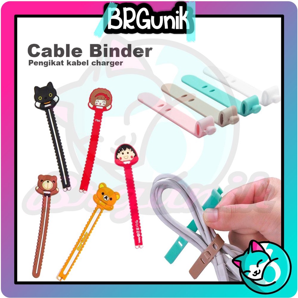 BRGUNIK Pengikat Kabel Penggulung Cable Binder Klip Cable Cord Holder Penjepit Kabel Charger Hp Universal R510 R558