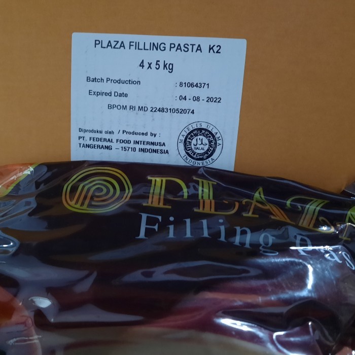 

plaza filling pasta 4x5 kg ( 1 karton )