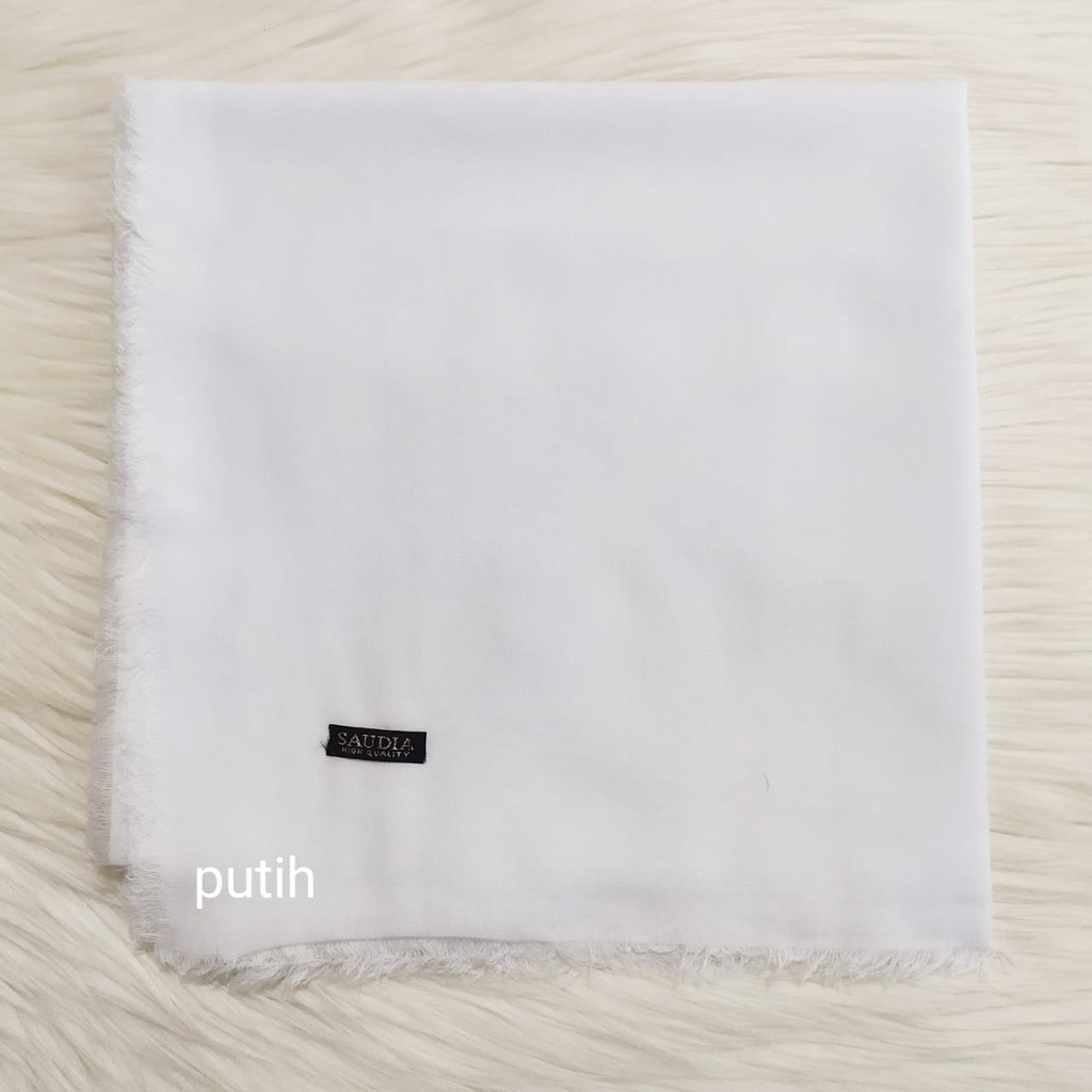 TERMURAH SAUDIA / Segiempat ORIGINAL SAUDI/ JILBAB RAWIS /JILBAB KATUN/jilbab murah-putih