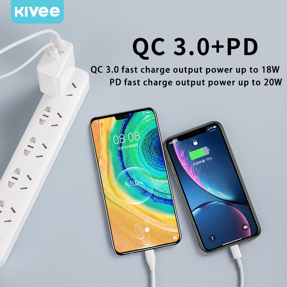 KIVEE charger iphone fast charging 18w PD/QC 3.0 Wall Charger oppo xiaomi Garansi 1 tahun-7