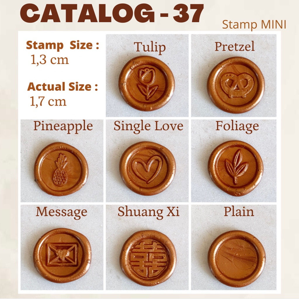 

Catalog 37 - Mini Edition - Wax Seal Sticker Instan - SealWax Coin Stempel Ready Stock NO Minimum,Warna Slide Ke 2