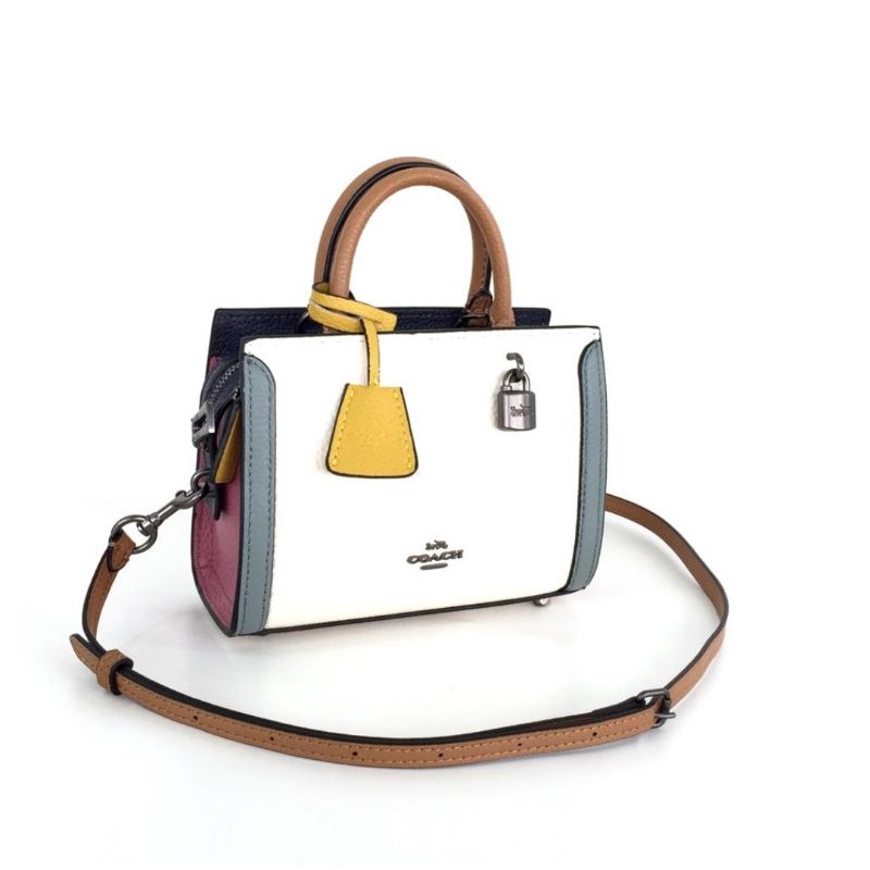 Sling bag wanita Coach micro zoe crossbody in colorblock chalk multi