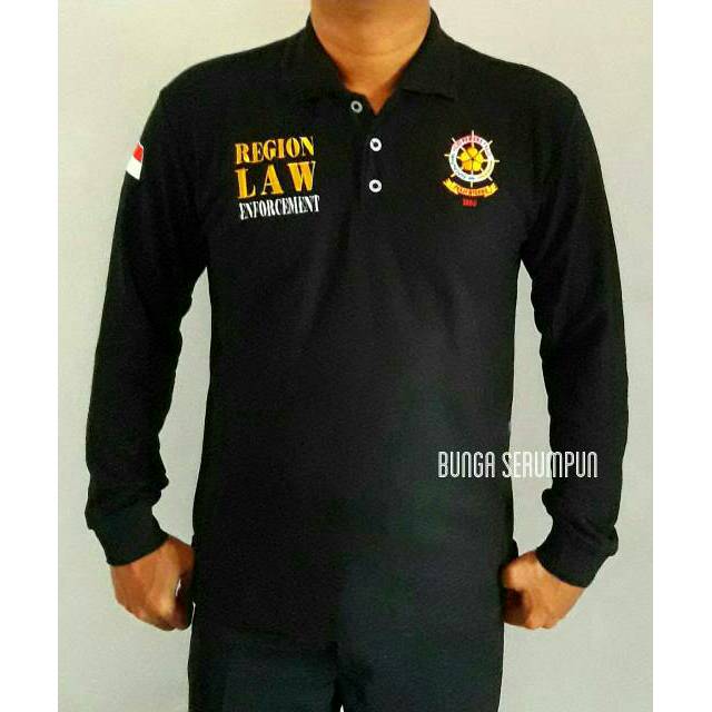 KAOS SATPOL PP - KAOS KERAH SATPOL PP LENGAN PANJANG - POLO SATPOL PP HITAM PANJANG