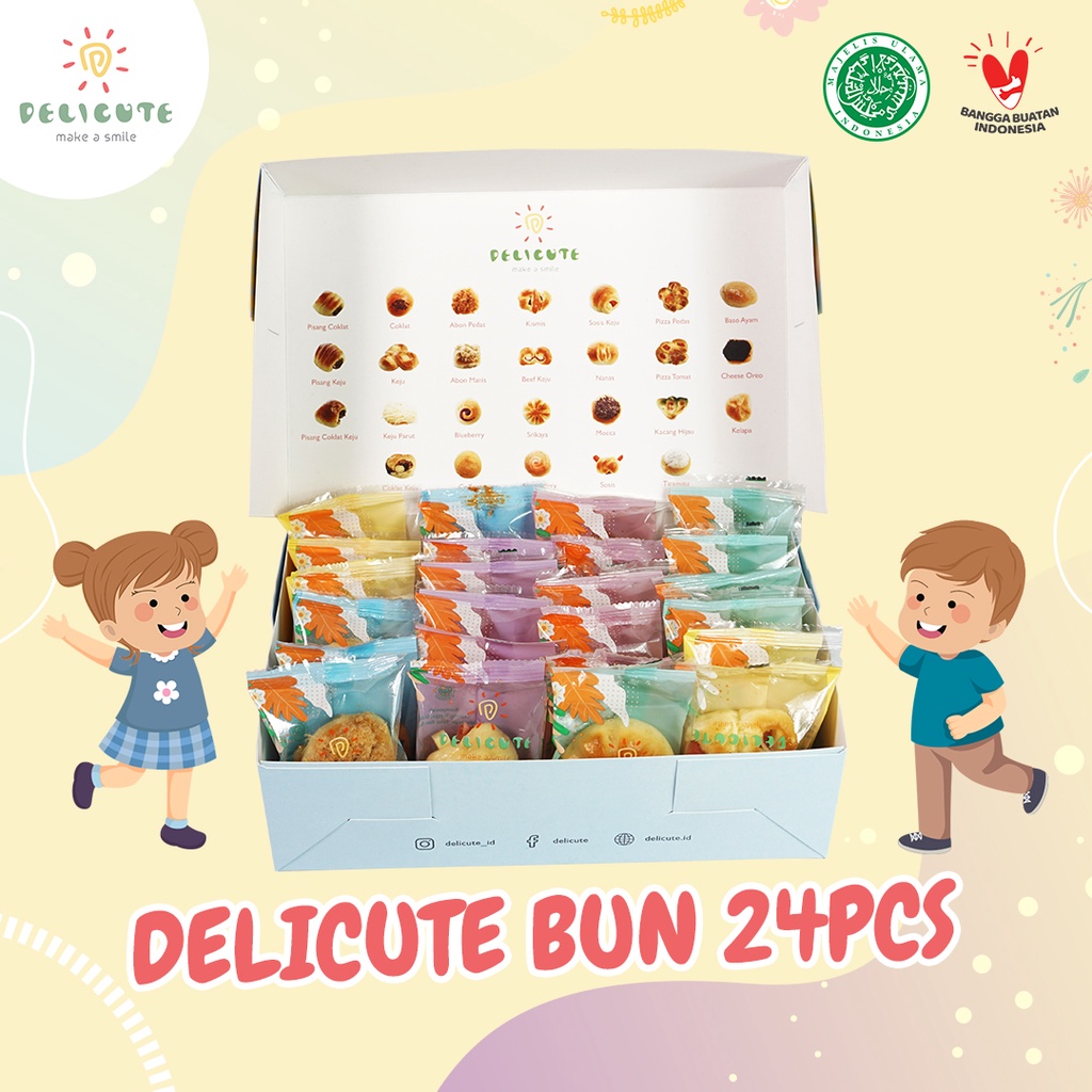 Roti Delicute Bun Kemasan Box isi 24pcs - Mix Rasa (bisa pilih rasa)